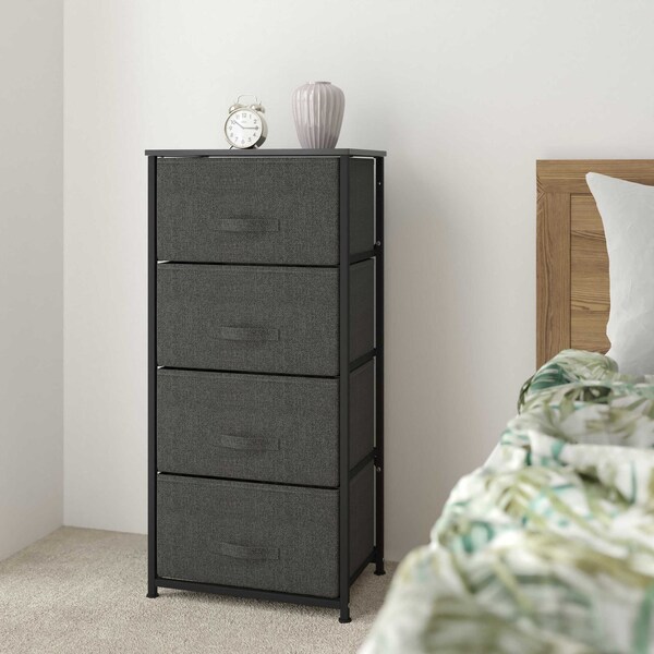 Flash Furniture Black/Gray 4 Drawer Storage Dresser Organizer WX-5L203-X-BK-GR-GG - main